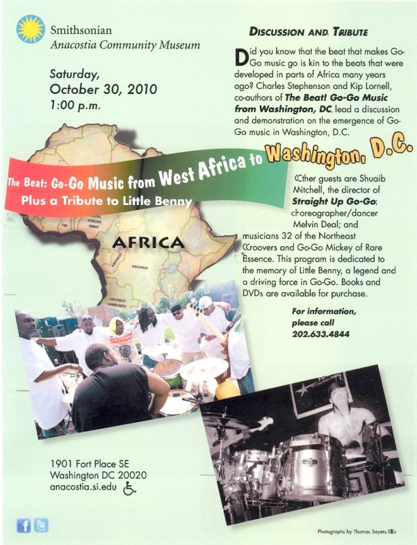 The Beat: GoGo Music from West Africa to Washington DC – Saturday October, 30