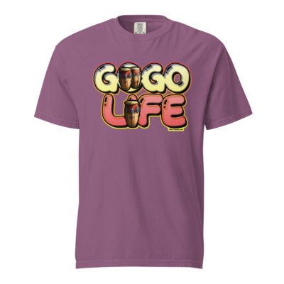 GoGo Life: Flavored Tunes (Yellow & Red) Heavyweight T-shirt - Image 7