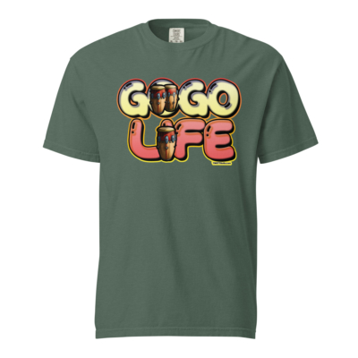 GoGo Life: Flavored Tunes (Yellow & Red) Heavyweight T-shirt - Image 6
