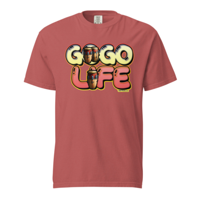 GoGo Life: Flavored Tunes (Yellow & Red) Heavyweight T-shirt - Image 8