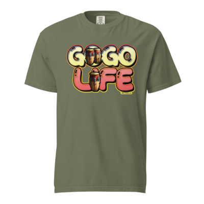 GoGo Life: Flavored Tunes (Yellow & Red) Heavyweight T-shirt - Image 10