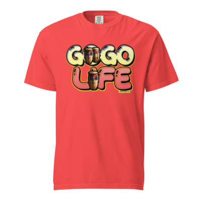 GoGo Life: Flavored Tunes (Yellow & Red) Heavyweight T-shirt - Image 11