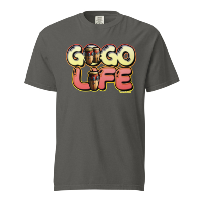 GoGo Life: Flavored Tunes (Yellow & Red) Heavyweight T-shirt - Image 4