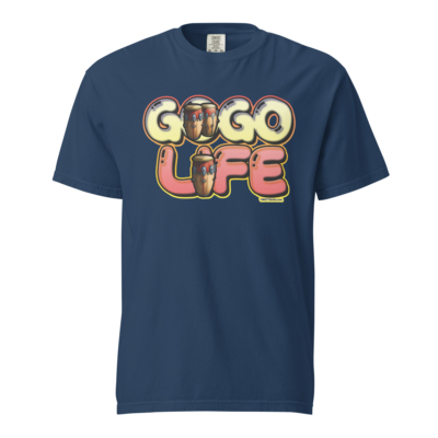 GoGo Life: Flavored Tunes (Yellow & Red) Heavyweight T-shirt - Image 3