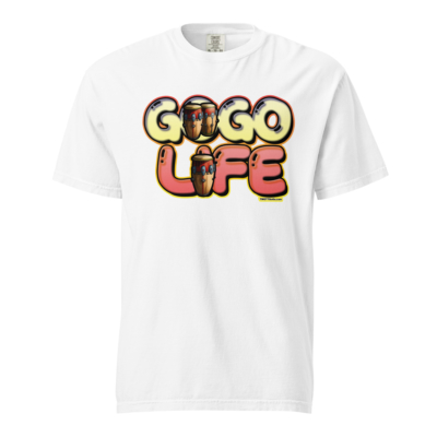 GoGo Life: Flavored Tunes (Yellow & Red) Heavyweight T-shirt - Image 14