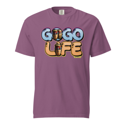 GoGo Life: Flavored Tunes (Blue & Gold) Heavyweight T-shirt - Image 7