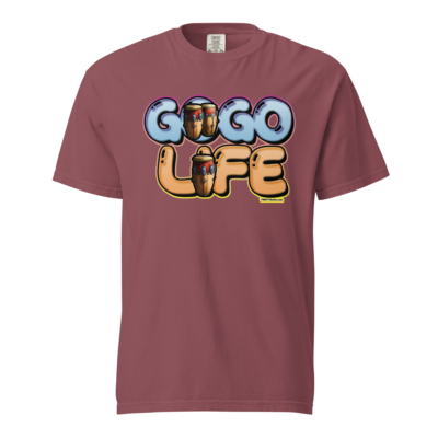 GoGo Life: Flavored Tunes (Blue & Gold) Heavyweight T-shirt - Image 5