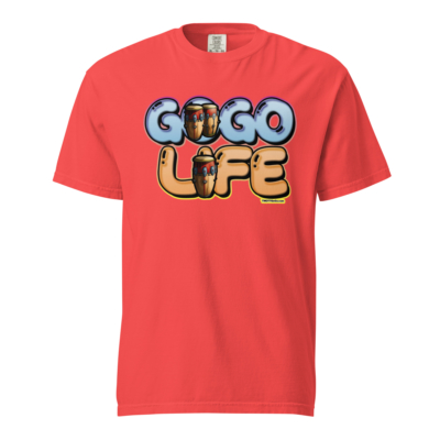 GoGo Life: Flavored Tunes (Blue & Gold) Heavyweight T-shirt - Image 11