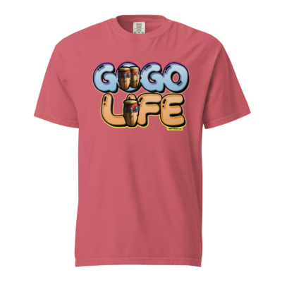GoGo Life: Flavored Tunes (Blue & Gold) Heavyweight T-shirt - Image 12