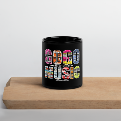 GoGo Music Posters Black Glossy Mug - Image 4