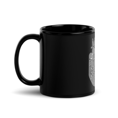 Maze Hand Black Glossy Mug - Image 5