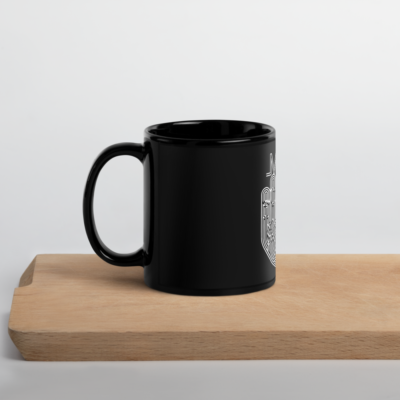 Maze Hand Black Glossy Mug - Image 7