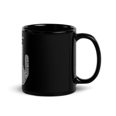 Maze Hand Black Glossy Mug - Image 9