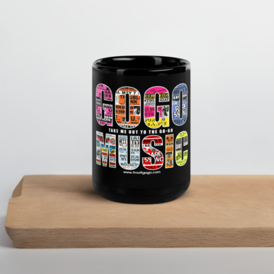 GoGo Music Posters Black Glossy Mug - Image 12