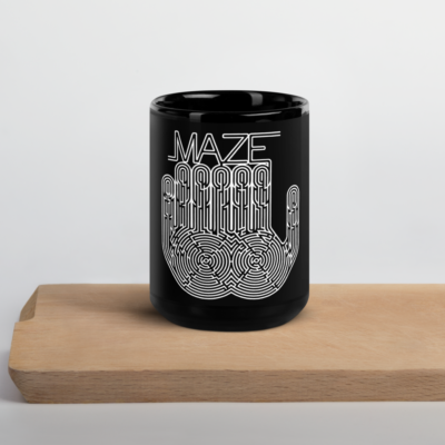 Maze Hand Black Glossy Mug - Image 12