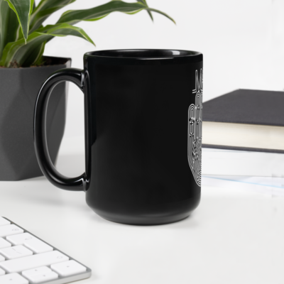 Maze Hand Black Glossy Mug - Image 15