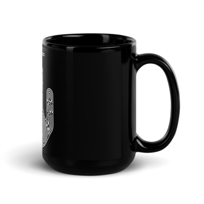 Maze Hand Black Glossy Mug - Image 16
